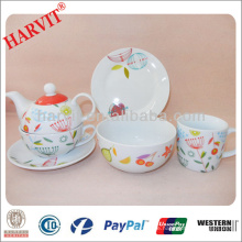 Frühstücksessen mit Cereal Bowl Dessertteller Tassen Tassen Untertassen / Nachmittagstee Sets / Deutscher Tee Set und Kaffee Set